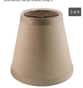 lot 35141 image: Royal Designs, Inc CS-1004-5GRS Royal Designs Clip On Fitter Chandelier Lamp Shade, Gray