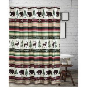 lot 35166 image: Barefoot Bungalow Yosemite Animals Polyester Shower Curtain, 72 X 72 , Brown
