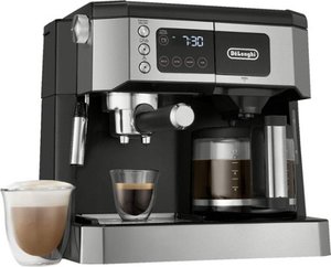 lot 32081 image: DeLonghi - Digital All-in-One Combination Coffee and Espresso Machine - Black and Stainless Steel
