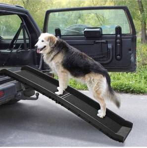 lot 32089 image: 62L Heavy Duty Portable Folding Dog Ramps for Large Dogs SUV, Truck Car Ramp Stairs Step Ladder for Pet, Non-Slip Design for Pool Boat