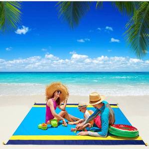 lot 32099 image: Lot of 2 Beach Blanket, WIWIGO Beach Mat Sandproof Picnic Blanket Large Compact for 2-3 Persons Waterproof and Drying Camping Blanket Made by Nylon Pocket Picnic for Outdoor Travel with Storage Bag (78 X 82)
