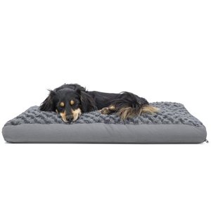 lot 32118 image: FurHaven Pet Dog Bed Deluxe Plush Pillow Pet Bed for Dogs & Cats, Gray, Medium