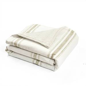 lot 32119 image: 50x60 Farmhouse Striped Throw Blanket Neutral - Lush Dcor