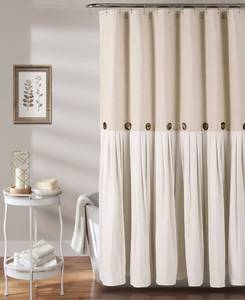 lot 32123 image: Linen Button 72 x 72 Shower Curtain Bedding
