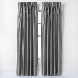 lot 32124 image: Lot of 2 84x30 Marquee Lined Room Darkening Curtain Panel Gray - Curtainworks