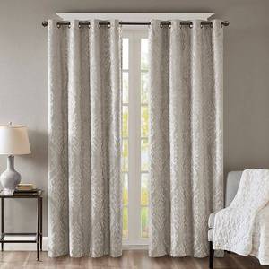 lot 32135 image: Lot of 2 Mirage 50 x 108 Damask Total Blackout Curtain Panel