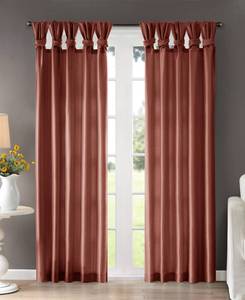 lot 32140 image: Lot of 2 Emilia 50 x 84 Lined Faux-Silk Twisted Tab Window Panel