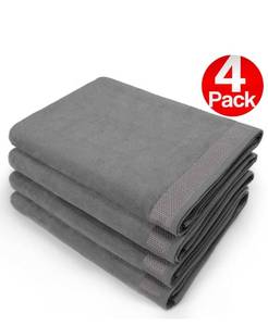 lot 32141 image: Kaufman 30� x 60� Solid Velour Beach Towels Qty 4 Gray
