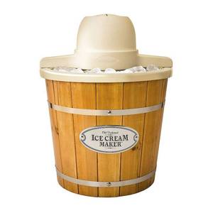 lot 62135 image: Nostalgia 4-Qt. Electric Ice Cream Maker with Wood Slatted Bucket WICM4L