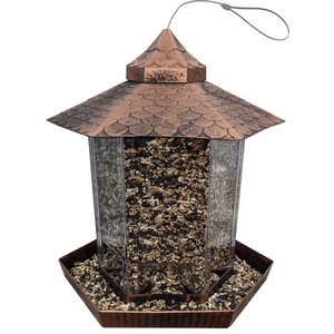 lot 62162 image: Deluxe Gazebo Bird Feeder, Copper, Wild Bird Feeder, Hanging Birdfeeder For Outdoors
