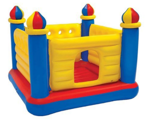 lot 62167 image: Intex - Inflatable Colorful Jump-O-Lene Kids Ball Pit Castle Bouncer for Ages 3-6 - Multicolor