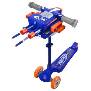 lot 62174 image: Nerf Blaster Scooter, Dual Trigger Rapid Fire Action, Includes 2 Clips and 12 Nerf Elite Darts
