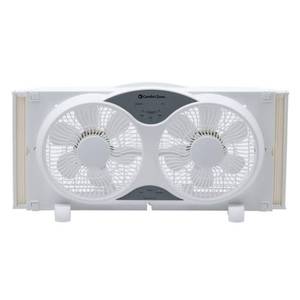 lot 62180 image: Comfort Zone 3-Speed Reversible Twin Window Fan with Remote Control