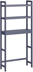 lot 63109 image: SONGMICS Over The Toilet Storage, 3-Tier Bamboo Bathroom Organizer with Adjustable Shelves, Multifunctional Toilet Rack, Static Load Capacity 33 lb per Tier, Easy to Assemble, Gray must assemble