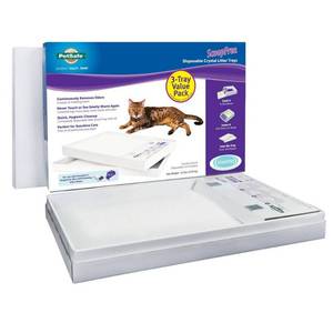 lot 63157 image: PetSafe ScoopFree Self-Cleaning Cat Litter Box Tray Refills with Sensitive Non-Clumping Crystals, 3-Pack