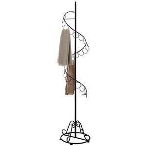 lot 64023 image: MyGift 25 Rings Freestanding Scarf Organizer HolderShawl Display Tree with Black Metal Spiral Design