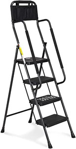 lot 64029 image: 4.tep Ladder Step Stool 50 Ib.pladder with Attachable Tool Bag