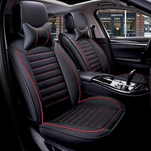 lot 64035 image: FREESOO Faux Leather Car Seat Cover and Cushions, Full Set of Car Seat Covers for All 5 Vehicle Seats, Can be Used All Year Round