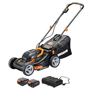 lot 64038 image: Worx WG743 40V Power Share 4.0Ah 17 Cordless Lawn Mower (Batteries & Charger Included)  (Retails $249)