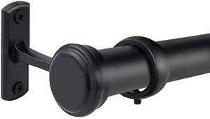 lot 65012 image: Curtain Rods 72 to 144-1 Curtain Rod with Cap, Curtain Rod for Windows 66 to 120, Hanging Curtain Rod & Wall Mount with Brackets, Outdoor Curtain Rod, Curtain Rods for Windows 72 to 144-Inch Black