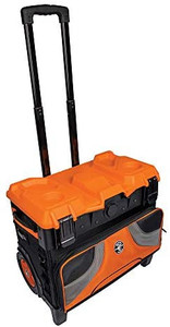 lot 65019 image: Klein Tools 55473RTB Rolling Tool Bag, Tradesman Pro Tool Master, 250lbs Load Rated, Missing bolt to hold one wheel on. See Photos  (Retails $249)  (SOLD AS IS)