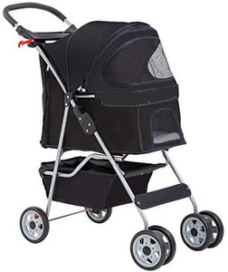 lot 65072 image: BestPet Pet Stroller Cat Dog Cage Stroller Travel Folding Carrier