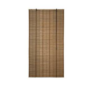 lot 65080 image: ALEKO BBL46X64BR Bamboo Midollino Wooden Roll-Up Blinds with Light-Filtering Shades, Light Brown