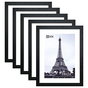 lot 65096 image: VCK 18x24 Poster Frame in Black with Polished Plexiglass Set of 5 Horizontal and Vertical Formats with Included Hanging Hardware