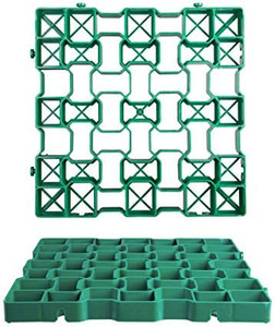 lot 65105 image: Zigzag Grass Paver and Floor Grid (1.75 Deep) for Grassy Parking Lots, Driveways, Fire Lanes, and Barns  (Pack of 8)