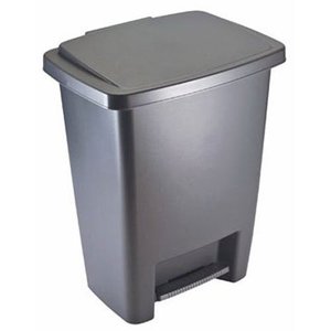 lot 65309 image: Rubbermaid Step-On Trash Can Wastebasket, Gray, 8.3 -gallon (FG284187CYLND)