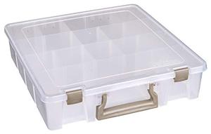 lot 65310 image: ArtBin 9007AB Super Satchel with Removable Dividers, Portable Art & Craft Organizer with Handle, 1 Plastic Storage Case, Clear