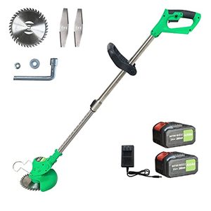 lot 65313 image: Airbike Brush Cutter Weed Wacker Weed Eater Edger Lawn Tool, Powerful, Lightweight, for Lawn, Yard, Garden, Shrub Trimming and Pruning (Green Tool w 2 Batteries)