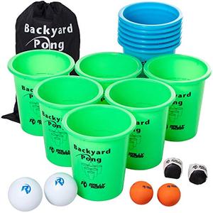 lot 65314 image: Rally and Roar Jumbo Premium Beer Pong Set - Includes 12 Durable 9 Tall Cups, 6 Balls, Carry Bag