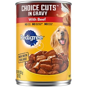 lot 65590 image: PEDIGREE CHOICE CUTS in Gravy Adult Canned Wet Dog Food with Beef, (12) 22 oz. Cans