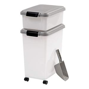 lot 65600 image: IRIS 3Piece Airtight Pet Food Container Combo, Gray, ChromePearl