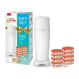 lot 65618 image: Playtex Baby Diaper Genie Complete Gift Set (1 Pail, 8 Refills, 8 Carbon Filters)
