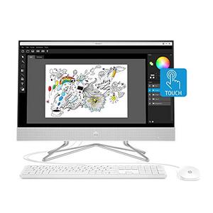 lot 65622 image: HP 24-inch All-in-One Touchscreen Desktop Computer, AMD Ryzen 5 4500U Processor, 12 GB RAM, 512 GB SSD, Windows 10 Home (24-dp0160, Silver)   (Retails $899)