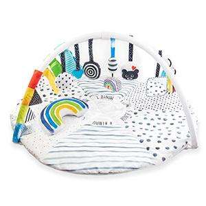 lot 65631 image: Sassy Stages STEM Developmental Play Gym, Sensory Tummy Time Activity Play Mat wBuilt-in Instructions, Ultra Plush & Machine Washable Playmat for Babies & Toddlers