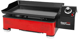 lot 66885 image: Royal Gourmet PD1202R 18-Inch Portable Table Top Propane Gas Grill Griddle for Camping, Red