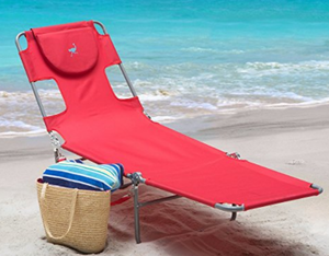 lot 66888 image: Ostrich Chaise Lounge Folding Portable Sunbathing Poolside Beach Chair