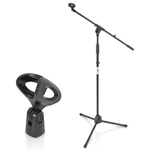 lot 67547 image: Pyle Foldable Tripod Microphone Stand - Universal Mic Mount and Height Adjustable from 37.5 to 65.0 Inch High w Extending Telescoping Boom Arm Up to 28.0 - Knob Tension Lock Mechanism PMKS3