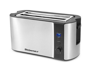 lot 67556 image: Elite Gourmet - 4 Slice Long Slot Toaster - Stainless Steel
