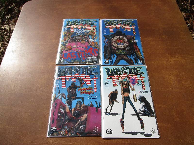lot 29 image: WHITE TRASH COMICS - #1 - #4 Rare