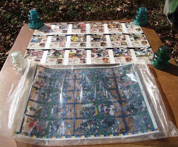 lot 177 image: Uncut Sheets of Cards, Edge 94, Action Packed 1990s QBs