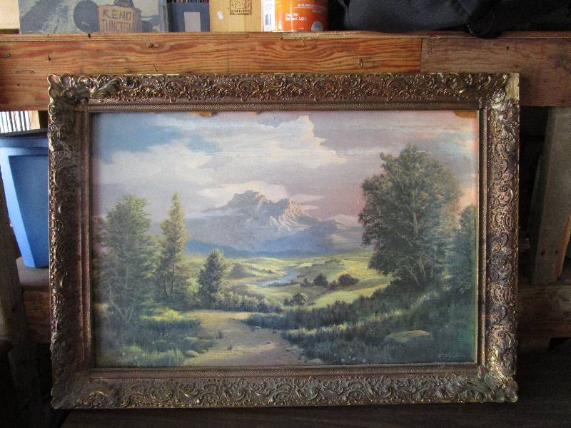 lot 127 image: Vintage Wall Decor (Painting-Signed) in Antique Frame