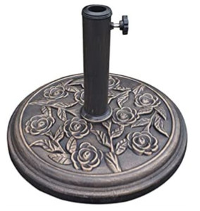 lot 10 image: SUNA OUTDOOR Umbrella Base Stand Heavy Duty Market Patio Umbrella Holder, 17.7 Diameter 21lbs Weight Capacity, Bronze