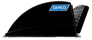 lot 12 image: Camco 21015 Black Standard Roof Vent Cover, Opens for Easy Cleaning, Aerodynamic Design, Easily Mounts to RV with Included Hardware (40443)