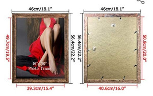 lot 33 image: Calenzana 16x20 Poster Picture Frames Rustic Distressed Photo Frame 16 x 20 Set, Wall Hanging, 2 Pack, Brown
