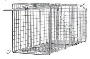 lot 37 image: Animal Trap (32x10x12) - Best Humane Animal Trap for Gophers, Opossums, Groundhogs, Beavers and Other Similar Sized Animals. Easy Trap Catch & Release cage with 1-Door by LifeSupplyUSA