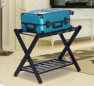 lot 43 image: HHDACSON Luggage Rack with Shelf Folding Luggage Rack for Guest Room Bedroom Hotel